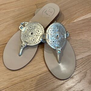 Jack Rogers Gold leather sandals 8